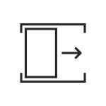 Symbol für Hebeschiebetüren, die nach rechts öffnen.